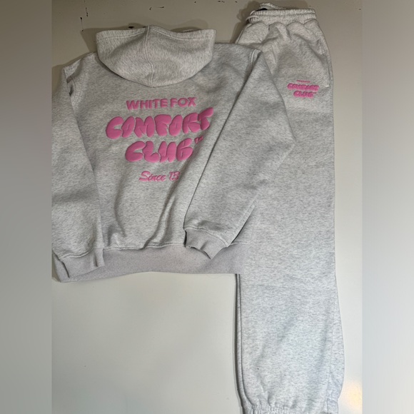 White Fox Boutique Tops - White Fox Gray and Pink Hoodie and Sweatpants Set Brand New without Tags